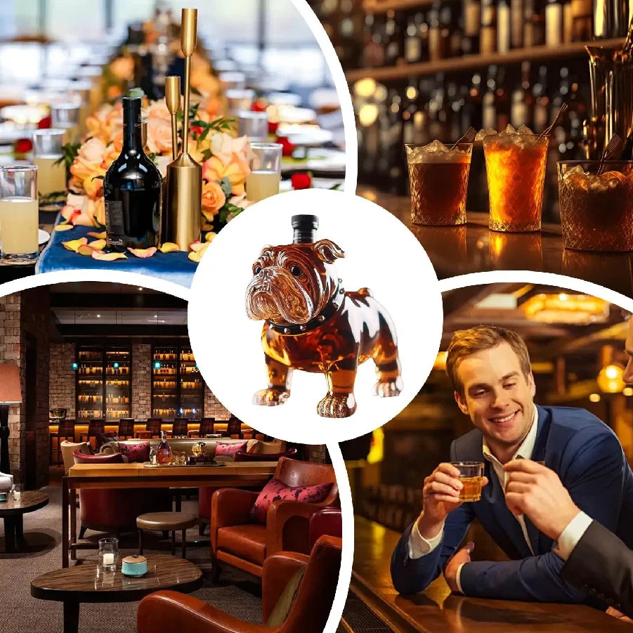 Whiskey Bottle Bulldog Decorative Alcohol Decanter Alcohol Decanter for Restaurants Shelves Collectible Liquor Bottle