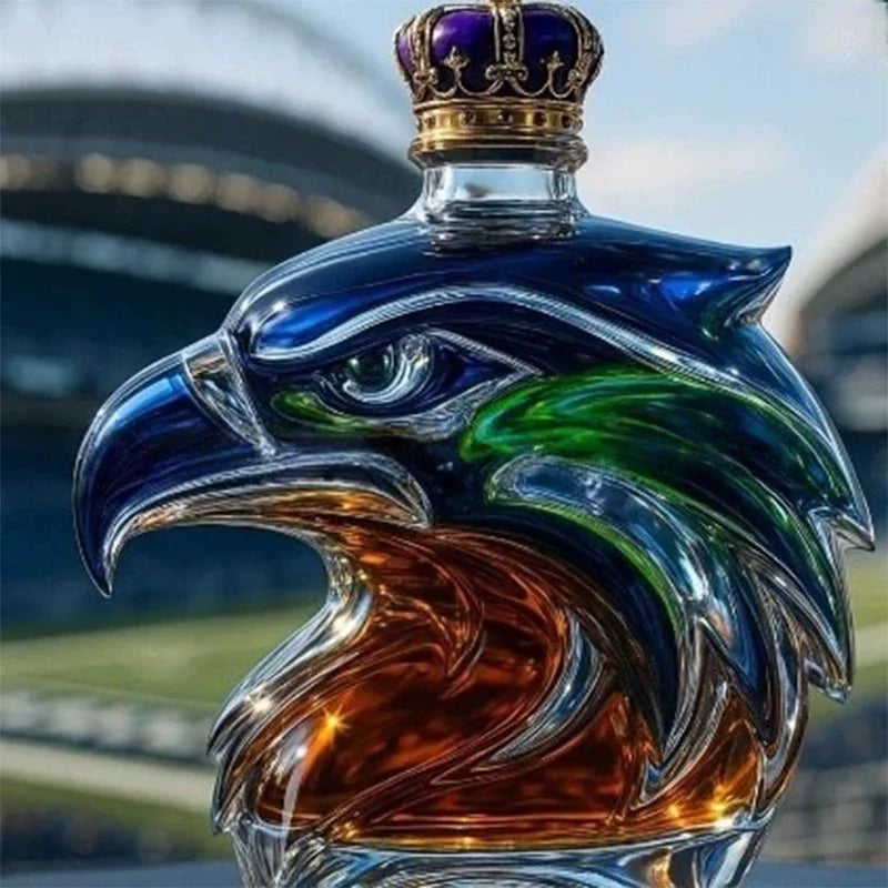 Whiskey Eagle Head Glass Decanter Men's Fun Whiskey Glass Bottle Wine Decanter Home Bar Decoration Gift for Men Boyfriends