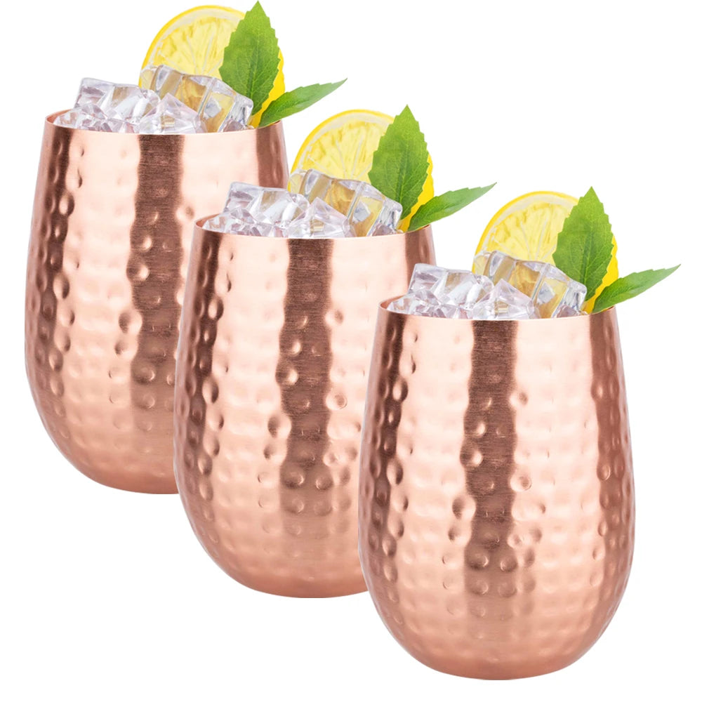 Handmade Pure Copper Cup 450ml Luxury Copper Martell Cocktail Whiskey Mugs Water Mug Drinkware for Water Milk Coffee Kitchen Bar