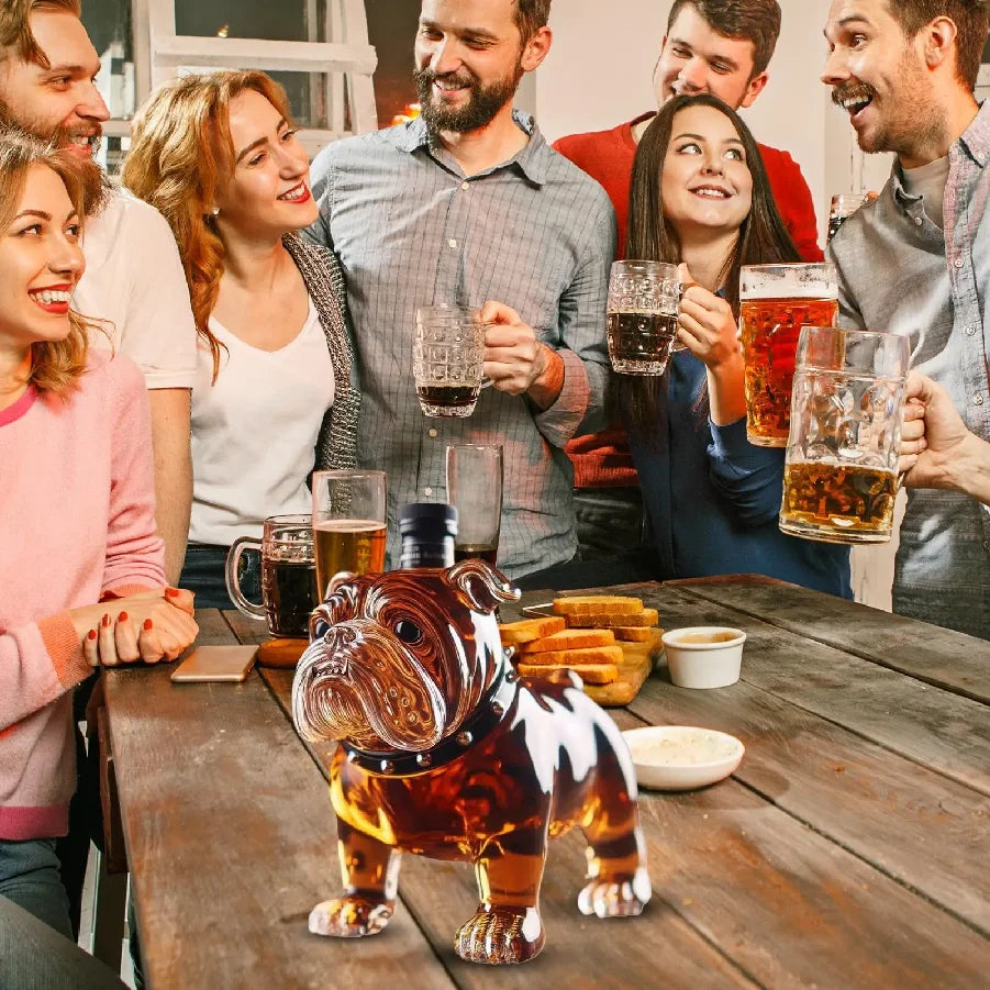 Whiskey Bottle Bulldog Decorative Alcohol Decanter Alcohol Decanter for Restaurants Shelves Collectible Liquor Bottle