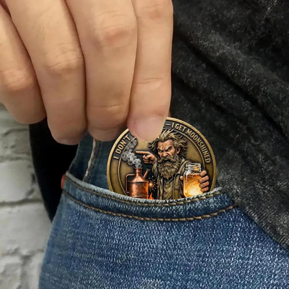 Moonshine Outlaws Club Token Moonshine Outlaws Club Vintage Metal Coin Double-sided Skull Souvenir Token for Enthusiasts