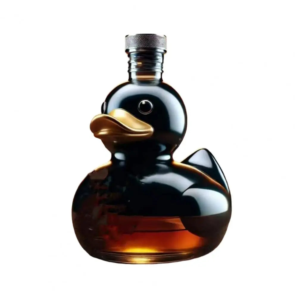 Duck Whiskey Bottle Glass Animal Decanter Fun Duck Shape Wine Bottle 100ml Capacity Artistic Decanter Decoration for Bar Office