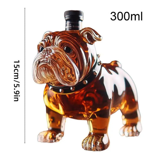 Whiskey Bottle Bulldog Decorative Alcohol Decanter Alcohol Decanter for Restaurants Shelves Collectible Liquor Bottle