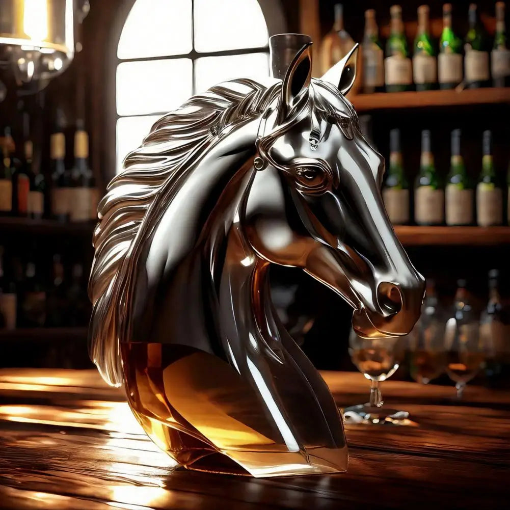 Horse Head Decanter Whiskey Decanter Unique Horse Head Whiskey Decanter Bottle Glass Liquor Container Elegant Bar Decor for Home
