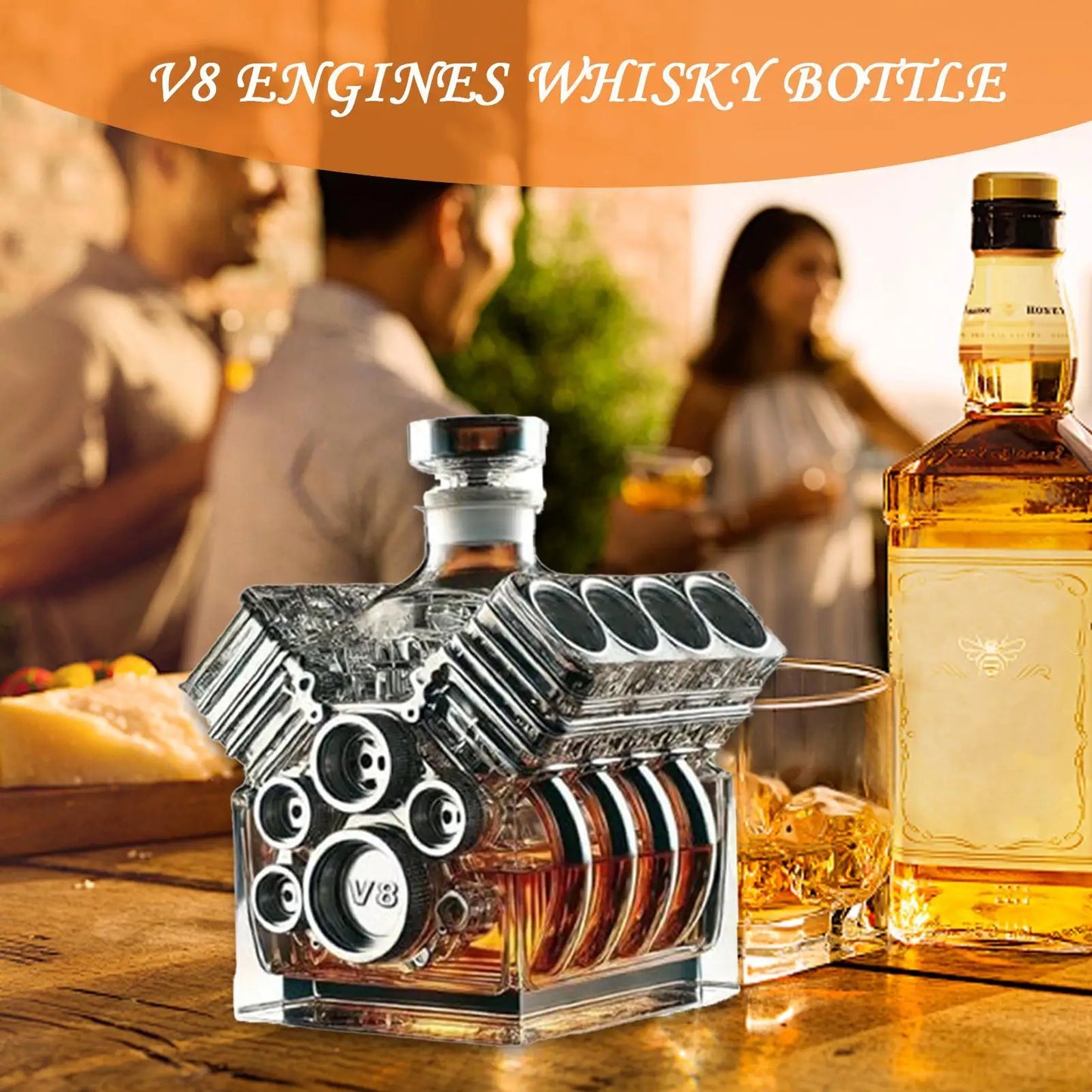 Liquor Decanters V8 Engines Shape Alcohol Decanter Bottle Home Bar Decoration for Valentine's Day Tequila Bourbon Brandy Wedding