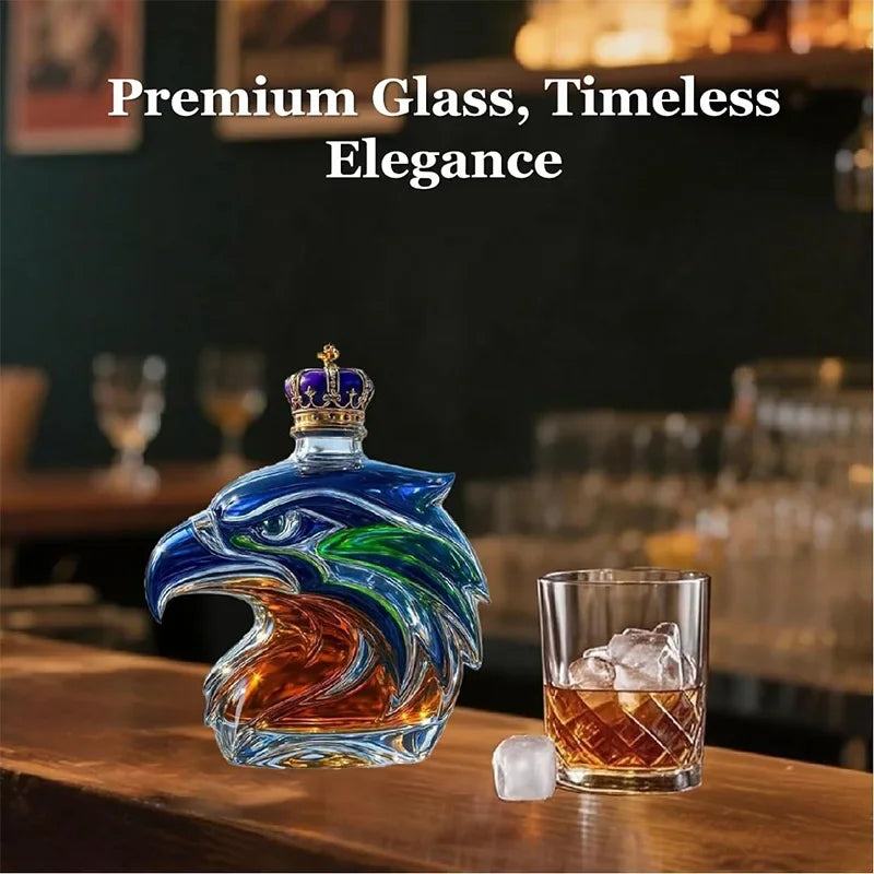 Whiskey Eagle Head Glass Decanter Men's Fun Whiskey Glass Bottle Wine Decanter Home Bar Decoration Gift for Men Boyfriends