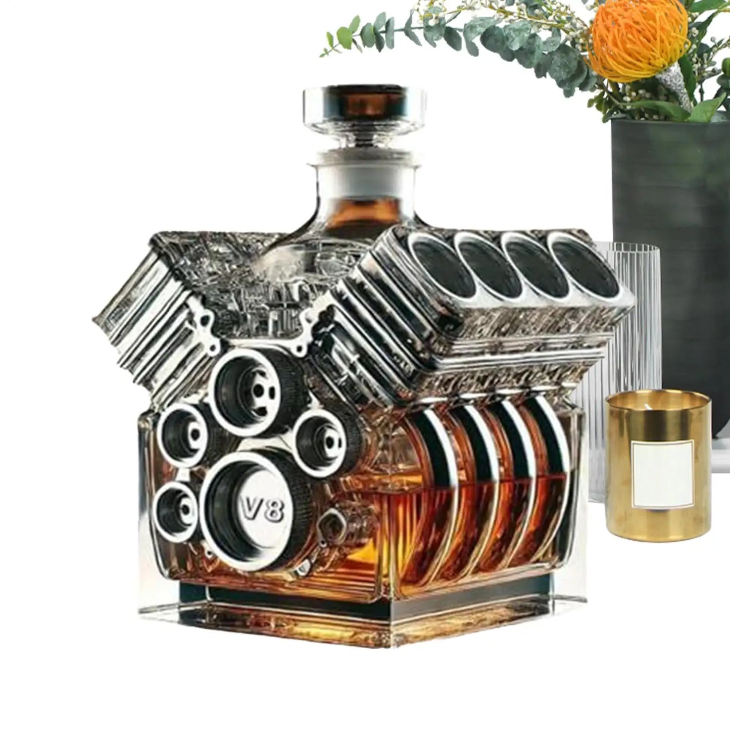 Liquor Decanters V8 Engines Shape Alcohol Decanter Bottle Home Bar Decoration for Valentine's Day Tequila Bourbon Brandy Wedding