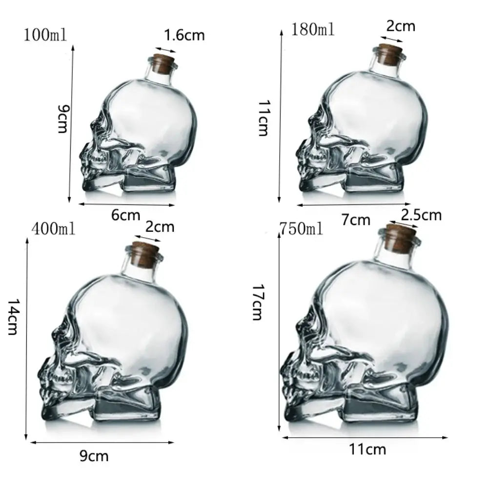 180-750ML Creativity Glass Skull Head Cup Vodka-Shot Whiskey Wine Drinking Bottle Decanter Drinkware Bar Tools Halloween Gifts