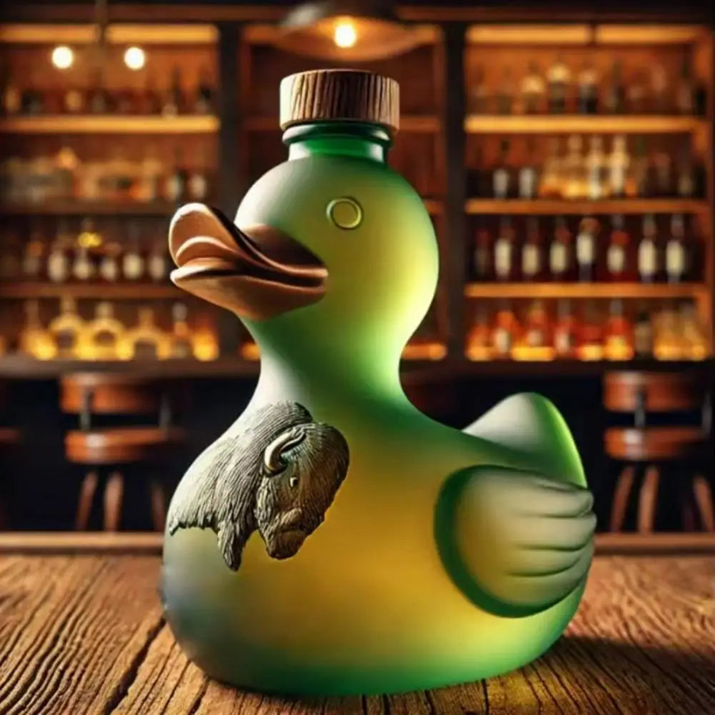 Duck Whiskey Bottle Glass Animal Decanter Fun Duck Shape Wine Bottle 100ml Capacity Artistic Decanter Decoration for Bar Office