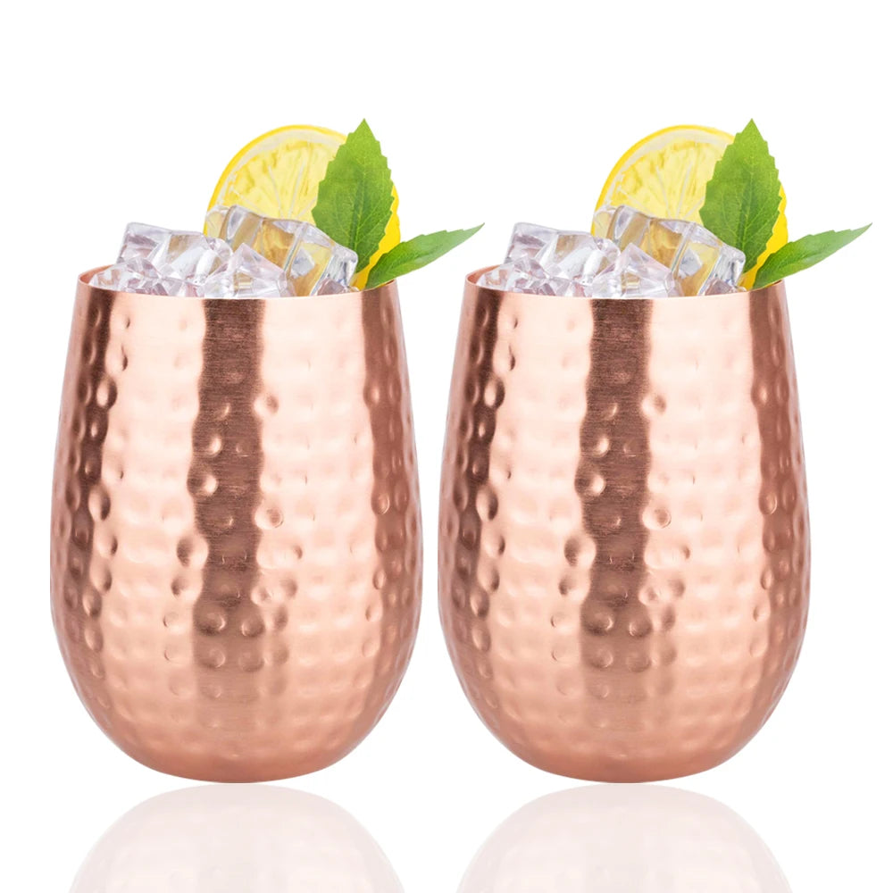 Handmade Pure Copper Cup 450ml Luxury Copper Martell Cocktail Whiskey Mugs Water Mug Drinkware for Water Milk Coffee Kitchen Bar