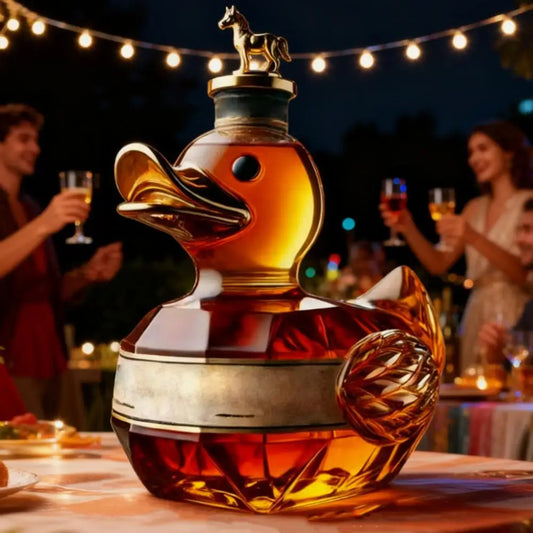 Duck Whiskey Bottle Glass Animal Decanter Fun Duck Shape Wine Bottle 100ml Capacity Artistic Decanter Decoration for Bar Office