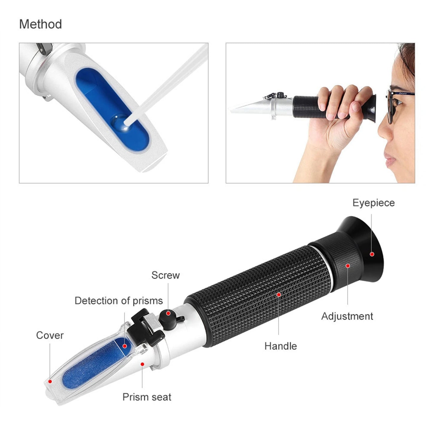 Professional Handheld Alcohol 0‑80% Test Refractometer Tester Meter Measure Instrument Alcohol Tester Alcohol Refractometer