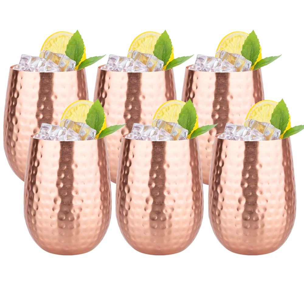 Handmade Pure Copper Cup 450ml Luxury Copper Martell Cocktail Whiskey Mugs Water Mug Drinkware for Water Milk Coffee Kitchen Bar