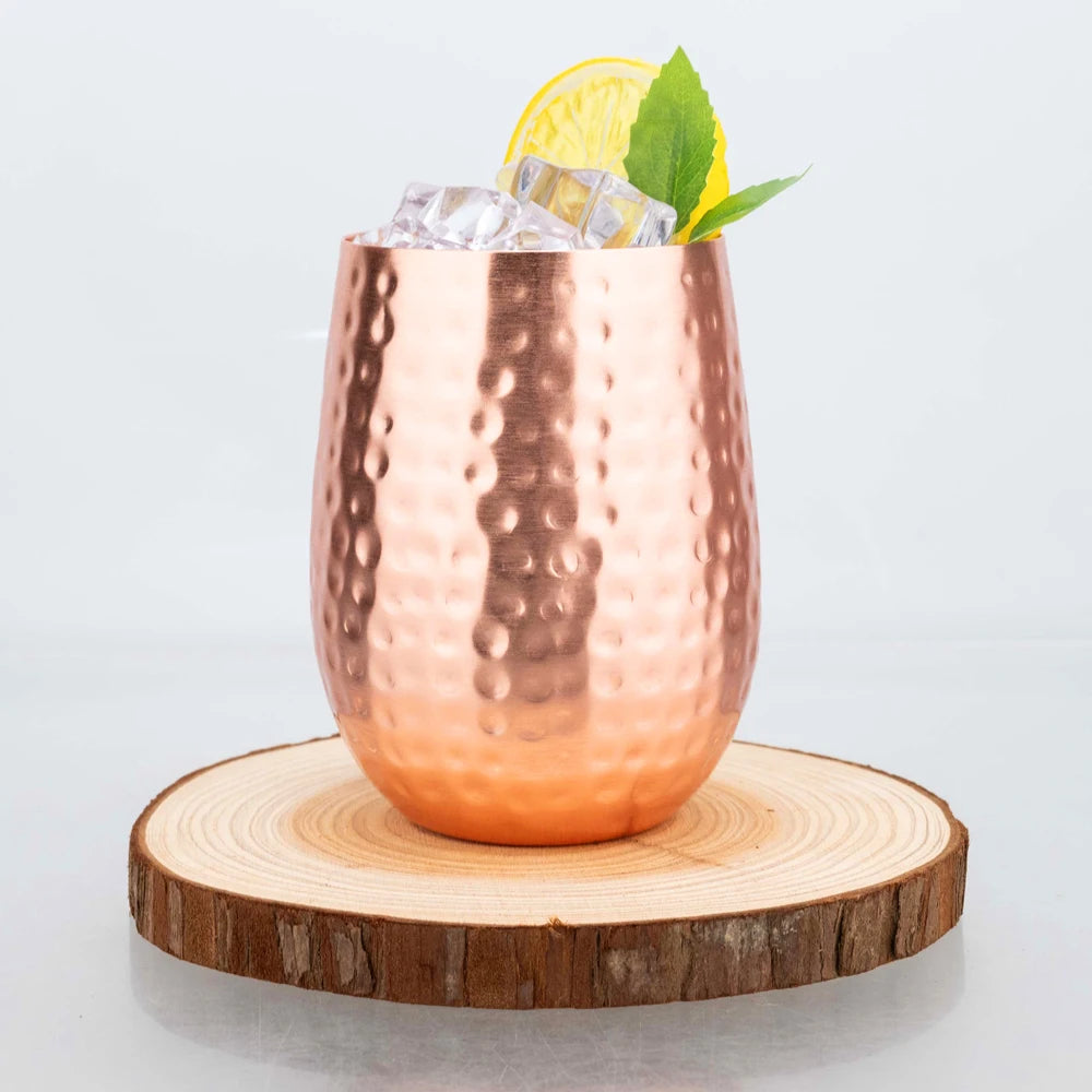 Handmade Pure Copper Cup 450ml Luxury Copper Martell Cocktail Whiskey Mugs Water Mug Drinkware for Water Milk Coffee Kitchen Bar