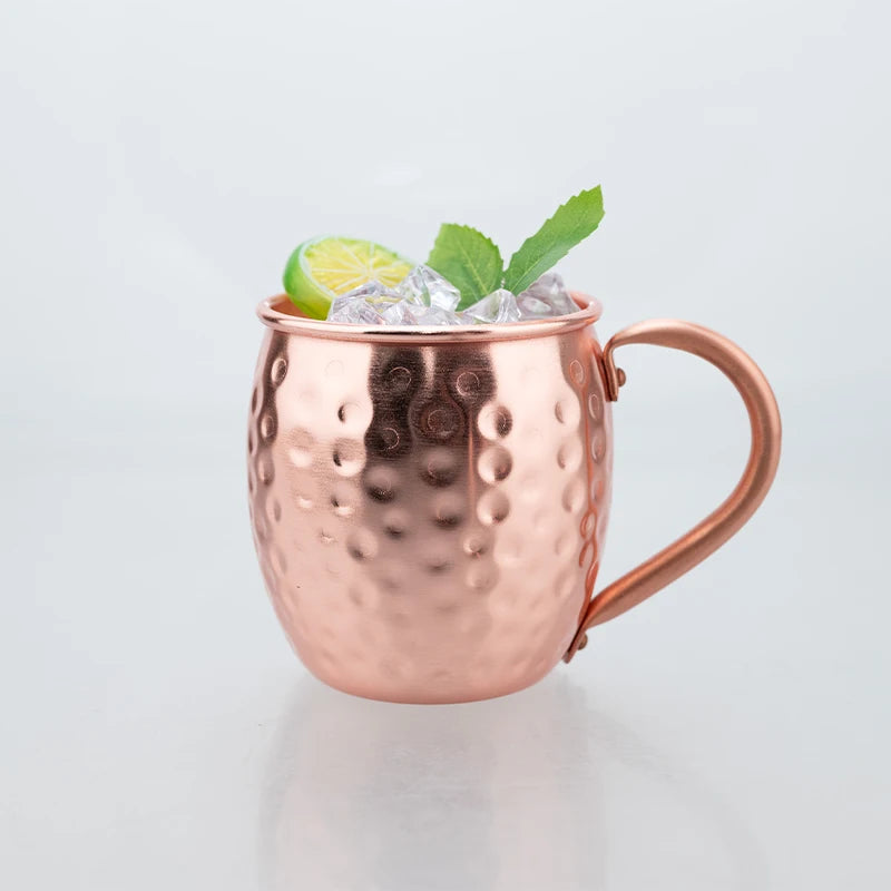 Pure Copper Moscow Mule Mug 350ml – Handcrafted Copper Cup for Cocktails, Mojitos, Whiskey, Beer – Classic Hammered Finish