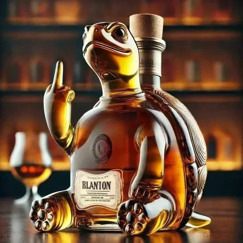 10Oz Funny Middle Finger Whiskey Glass Decanter Duck Turtle Dog Glass Whiskey Wine Bottle Statue Decoration For Bar Office Home
