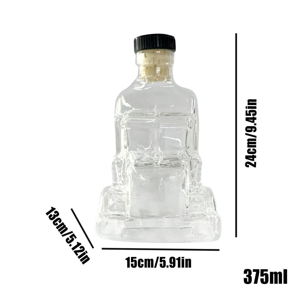 Funny Whiskey Glass Decanter 375ml Glass Whiskey Wine Bottle Statue Decoration Half Truck Bourbon Dispenser For Bar Office Home