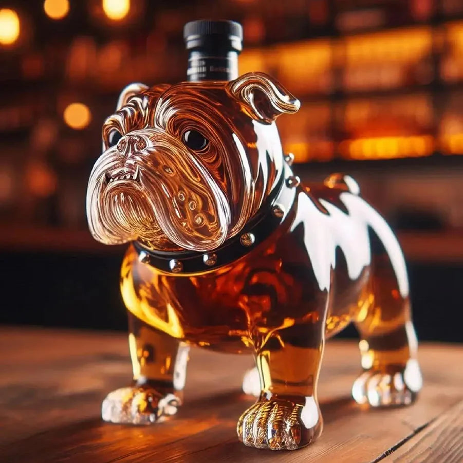 Whiskey Bottle Bulldog Decorative Alcohol Decanter Alcohol Decanter for Restaurants Shelves Collectible Liquor Bottle