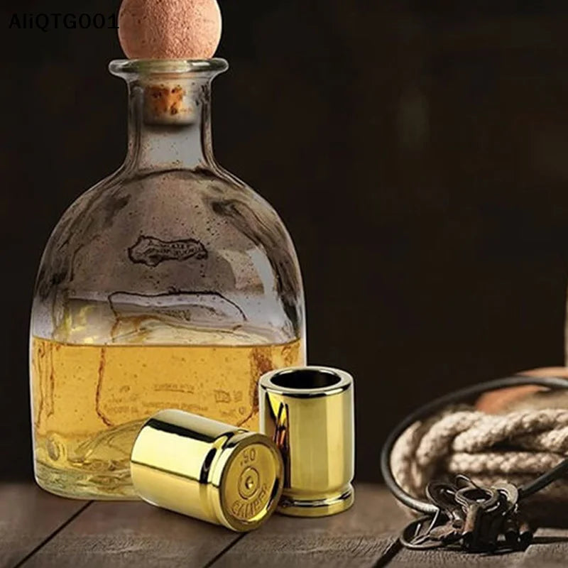 4Pcs/Set Bullet Caliber Travel Wine Glasses Set Whiskey Shot Glasses for Nightclub Bar Party Drinking