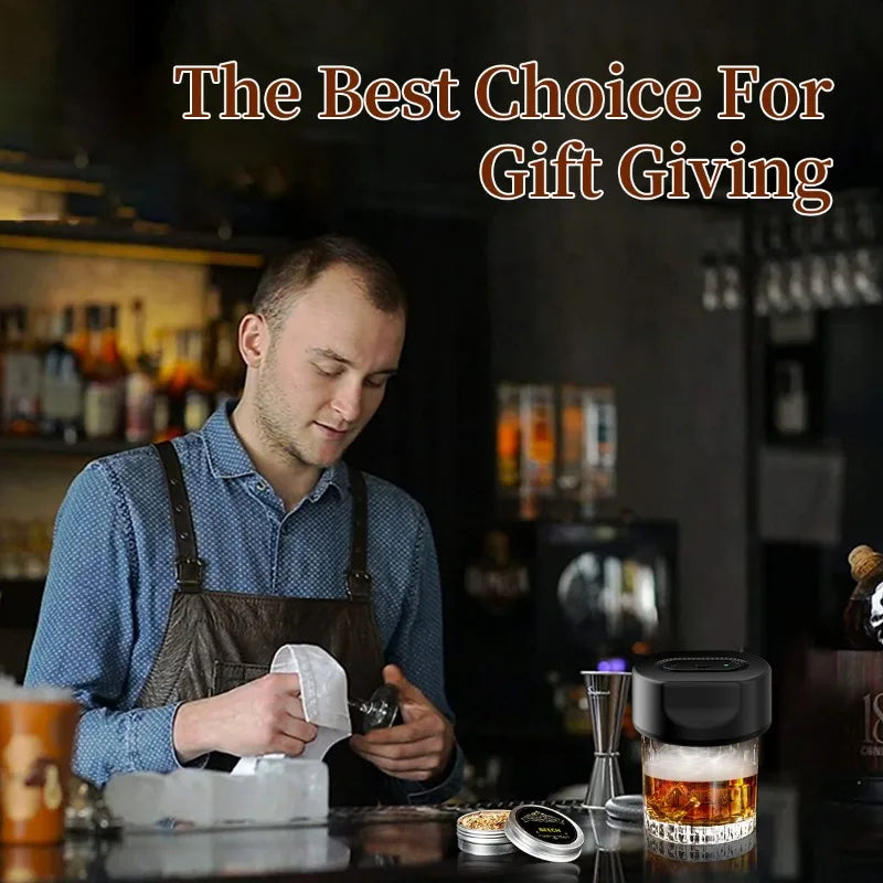 Rechargeable Electric Cocktail Smoker Kit Portable Whiskey Smoke Infuser Multiple Wood Chips Home Bar Accessory