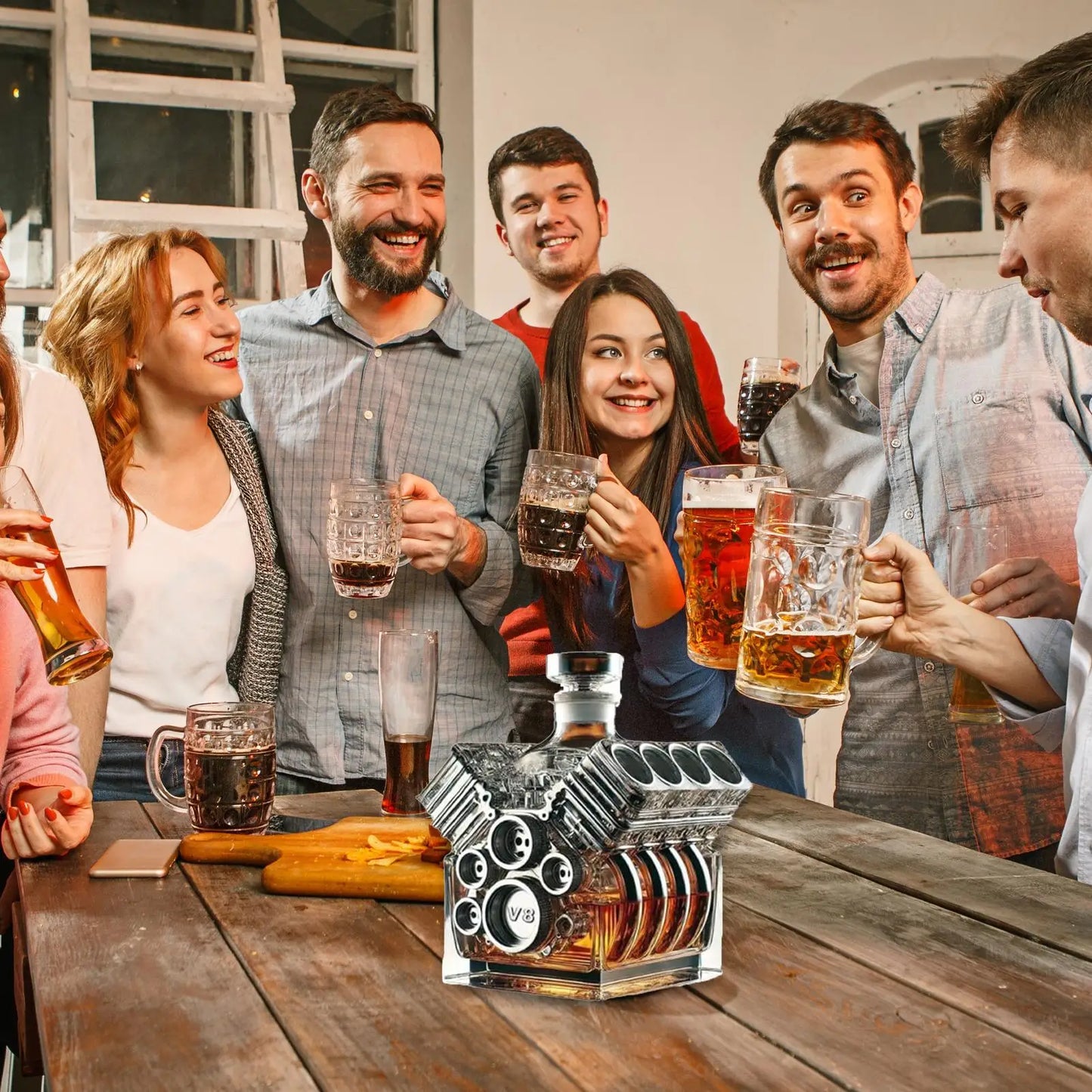 Liquor Decanters V8 Engines Shape Alcohol Decanter Bottle Home Bar Decoration for Valentine's Day Tequila Bourbon Brandy Wedding