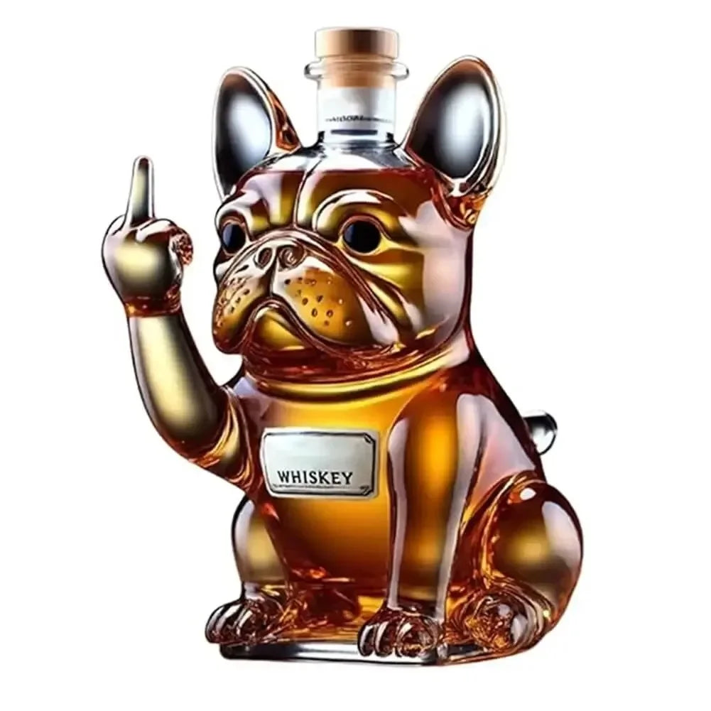 10Oz Funny Middle Finger Whiskey Glass Decanter Duck Turtle Dog Glass Whiskey Wine Bottle Statue Decoration For Bar Office Home