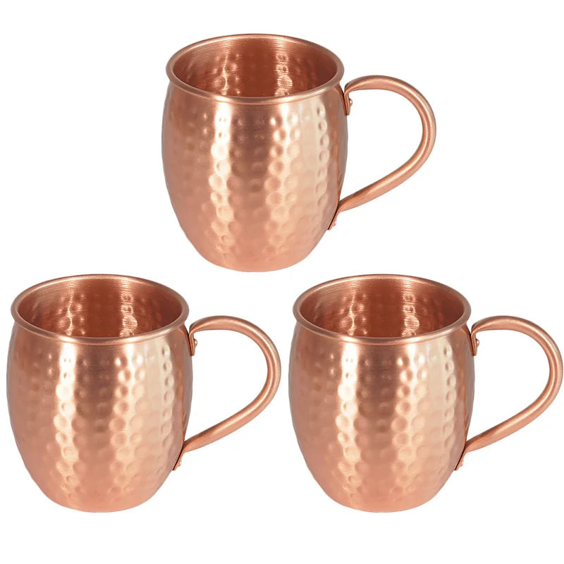 Pure Copper Moscow Mule Mug 350ml – Handcrafted Copper Cup for Cocktails, Mojitos, Whiskey, Beer – Classic Hammered Finish